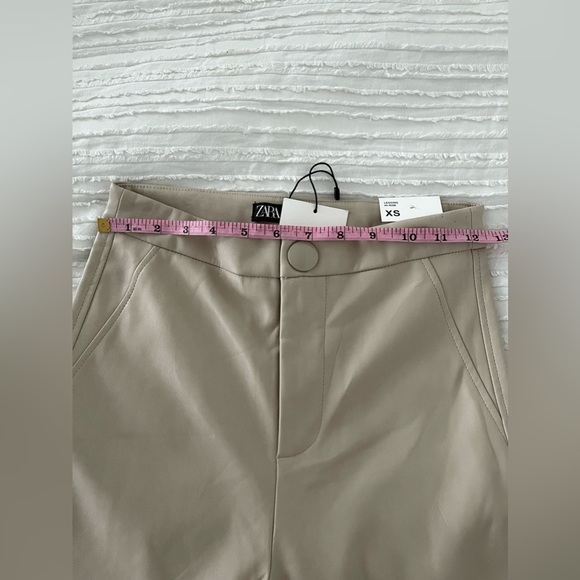 Zara Faux Leather Sand Beige Hi-Rise Leggings - Picture 7 of 7